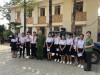 Ảnh CBCS đưa đón học sinh trong độ tuổi đến Công an xã Tân Bình làm CCCD