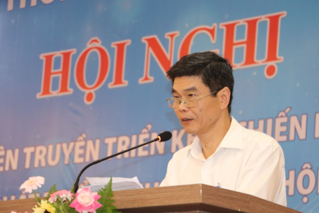 Ông Hoàng Minh Phương - Phó Cục trưởng Cục Thông tin cơ sở phát biểu khai mạc lớp tập huấn