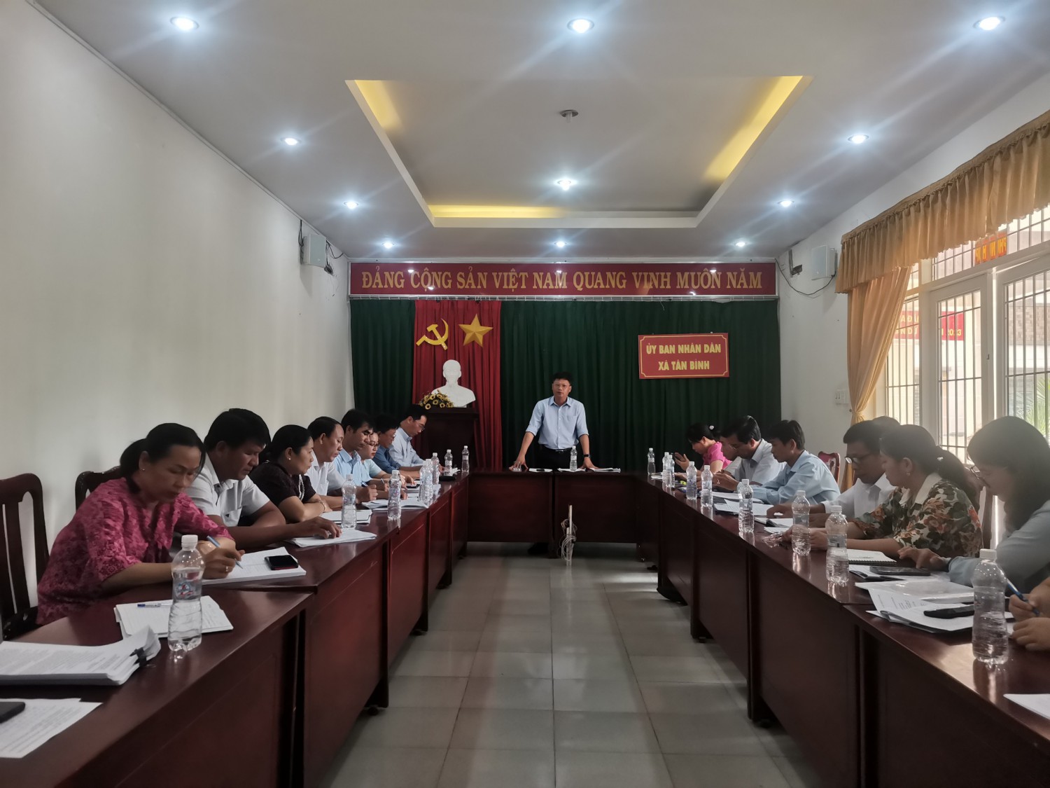 Ảnh: đồng chí Lê Minh Thế, UVTV Tỉnh ủy - Bí thư Thành ủy - Tổ trưởng tổ kiểm tra phát biểu chỉ đạo