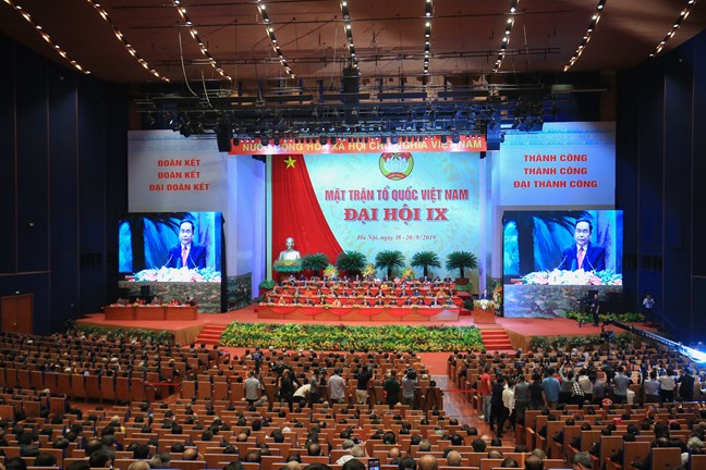 Quang cảnh Đại hội đại biểu toàn quốc MTTQ Việt Nam lần thứ IX, nhiệm kỳ 2019-2024