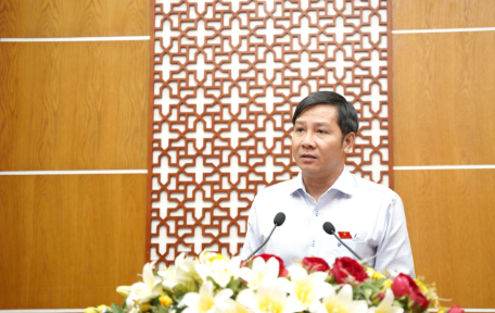 Bí thư Tỉnh uỷ, Chủ tịch HĐND tỉnh Nguyễn Thành Tâm phát biểu bế mạc kỳ họp.