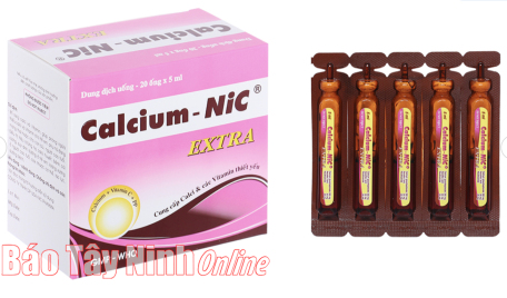Thu hồi toàn quốc mẫu thuốc dung dịch uống Calcium- Nic extra 5ml do vi phạm mức độ 2