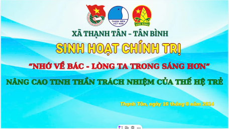 ĐOÀN THANH NIÊN XÃ TÂN BÌNH TỔ CHỨC SINH HOẠT CHÍNH TRỊ