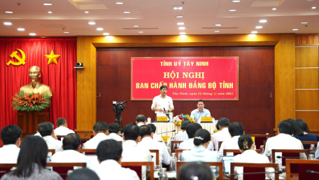 Toàn cảnh hội nghị Ban Chấp hành Đảng bộ tỉnh lần thứ 41.