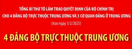 4 Đảng bộ trực thuộc Trung ương và 3 cơ quan Đảng ở Trung ương